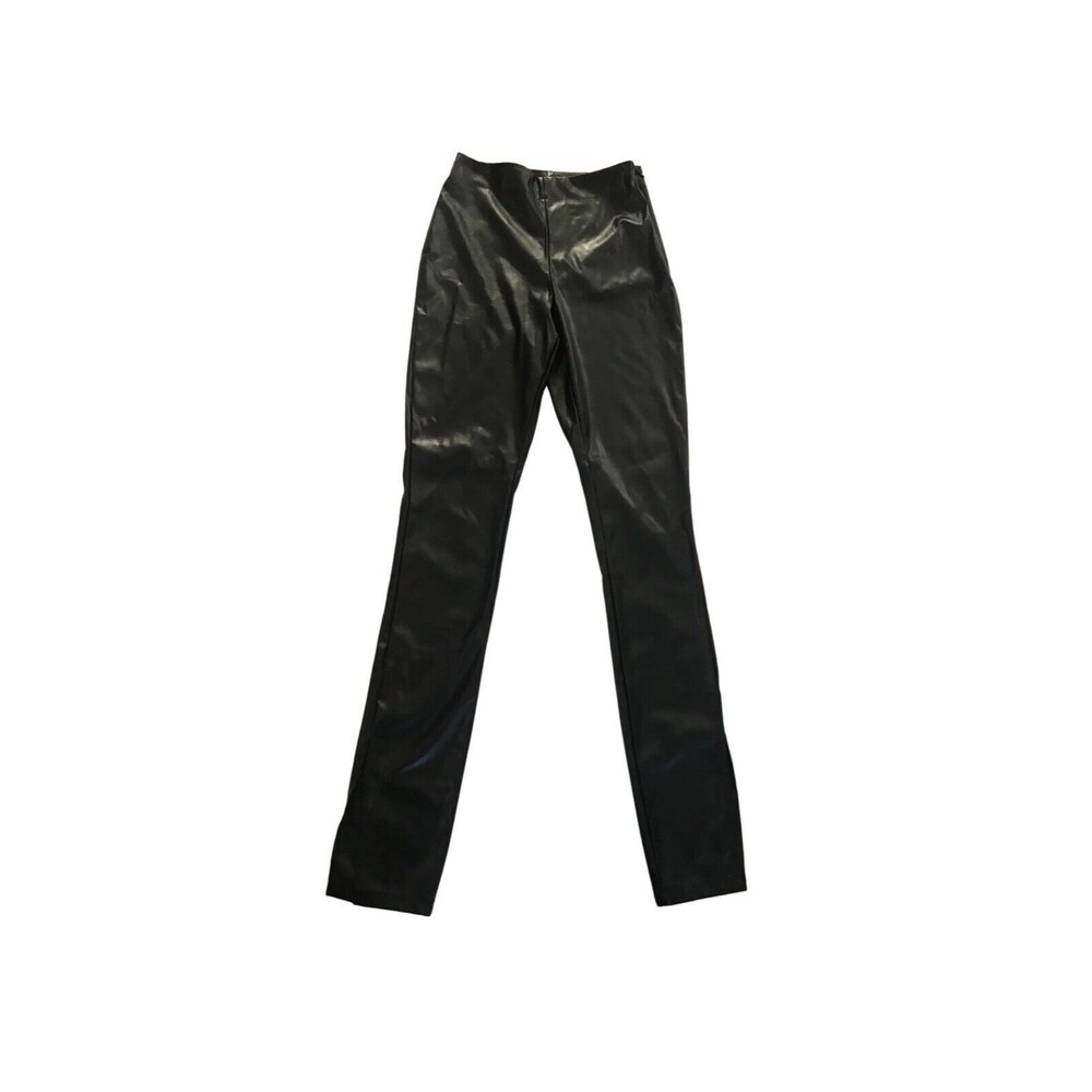 NWT SBetro Womens Split Hem Pants Faux Leather Vegan High Rise Mobwife. Small
